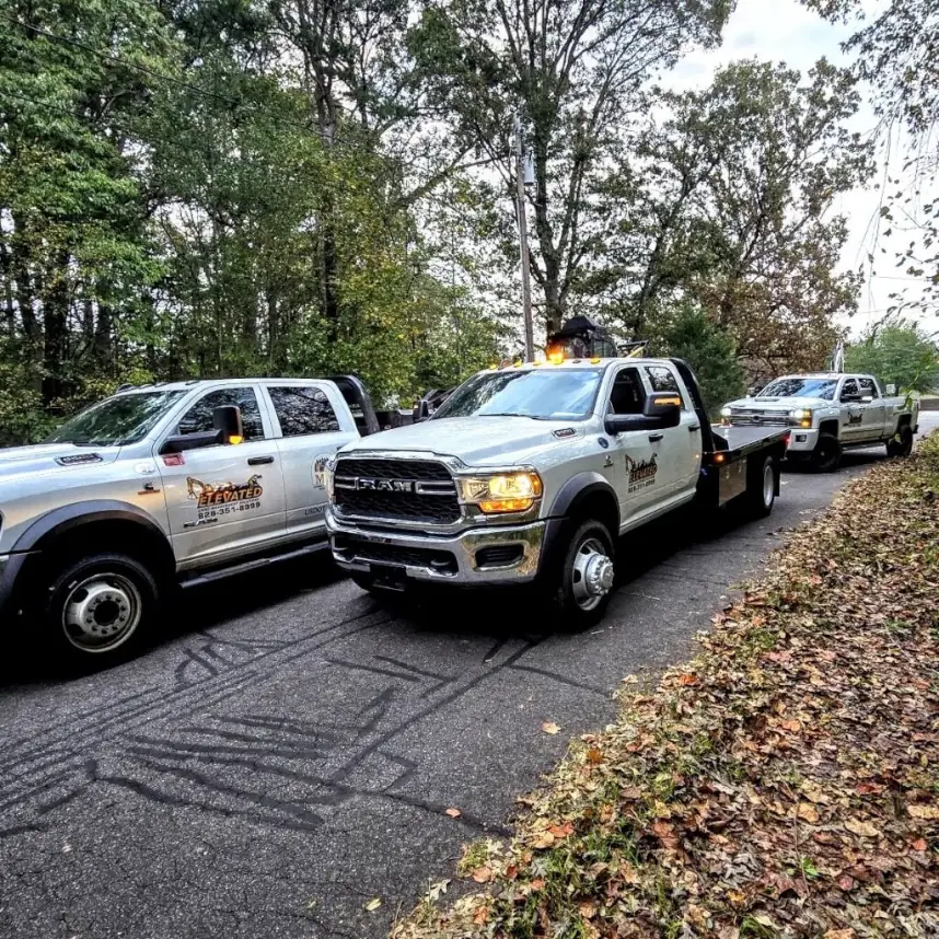 Elevated Land Management Solutions team operating heavy equipment on a professional land management project in Western North Carolina