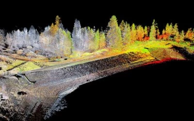 3D laser scanning equipment creating detailed digital terrain models for precise analysis