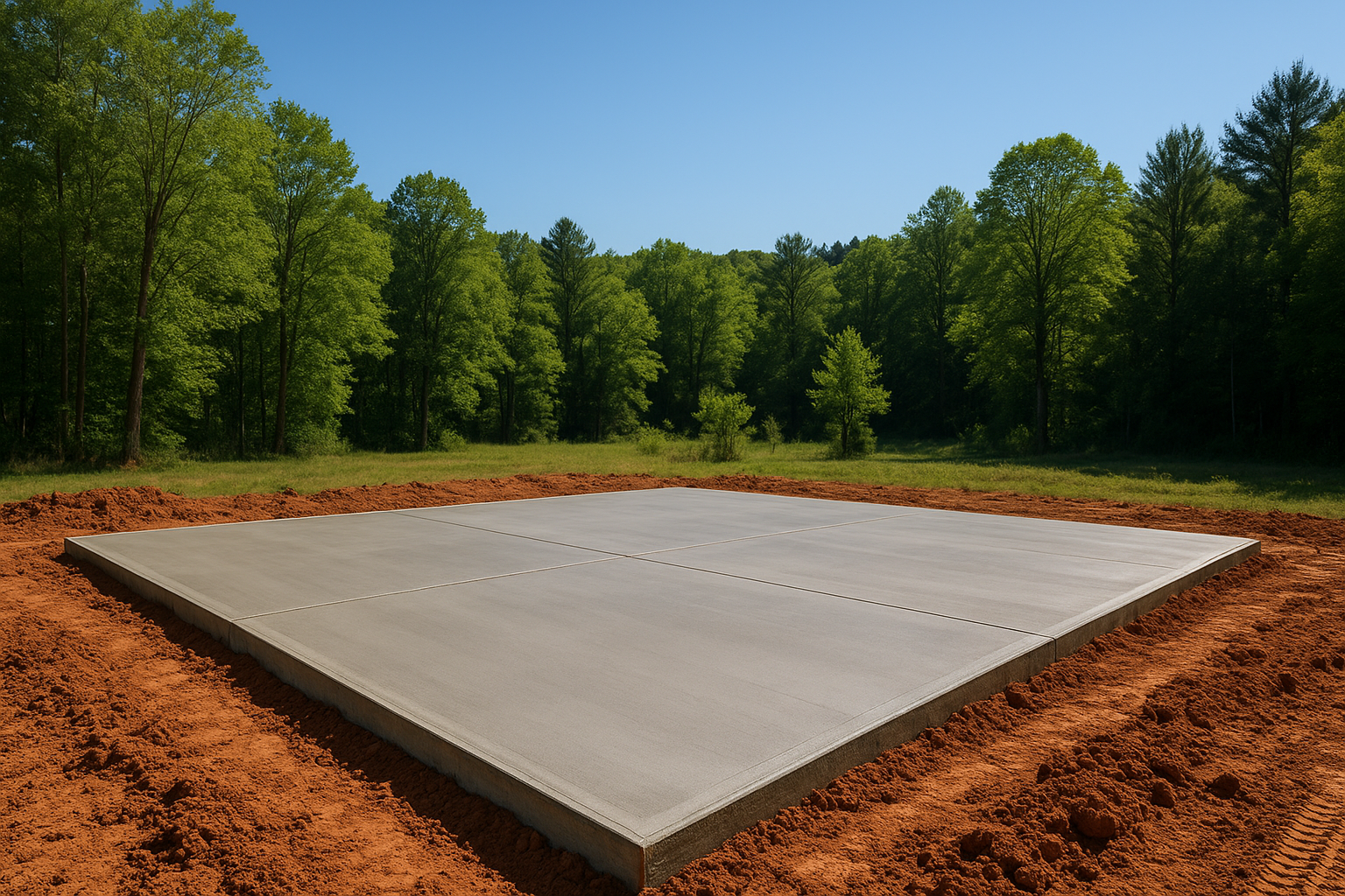 Professionally finished concrete slab Western NC