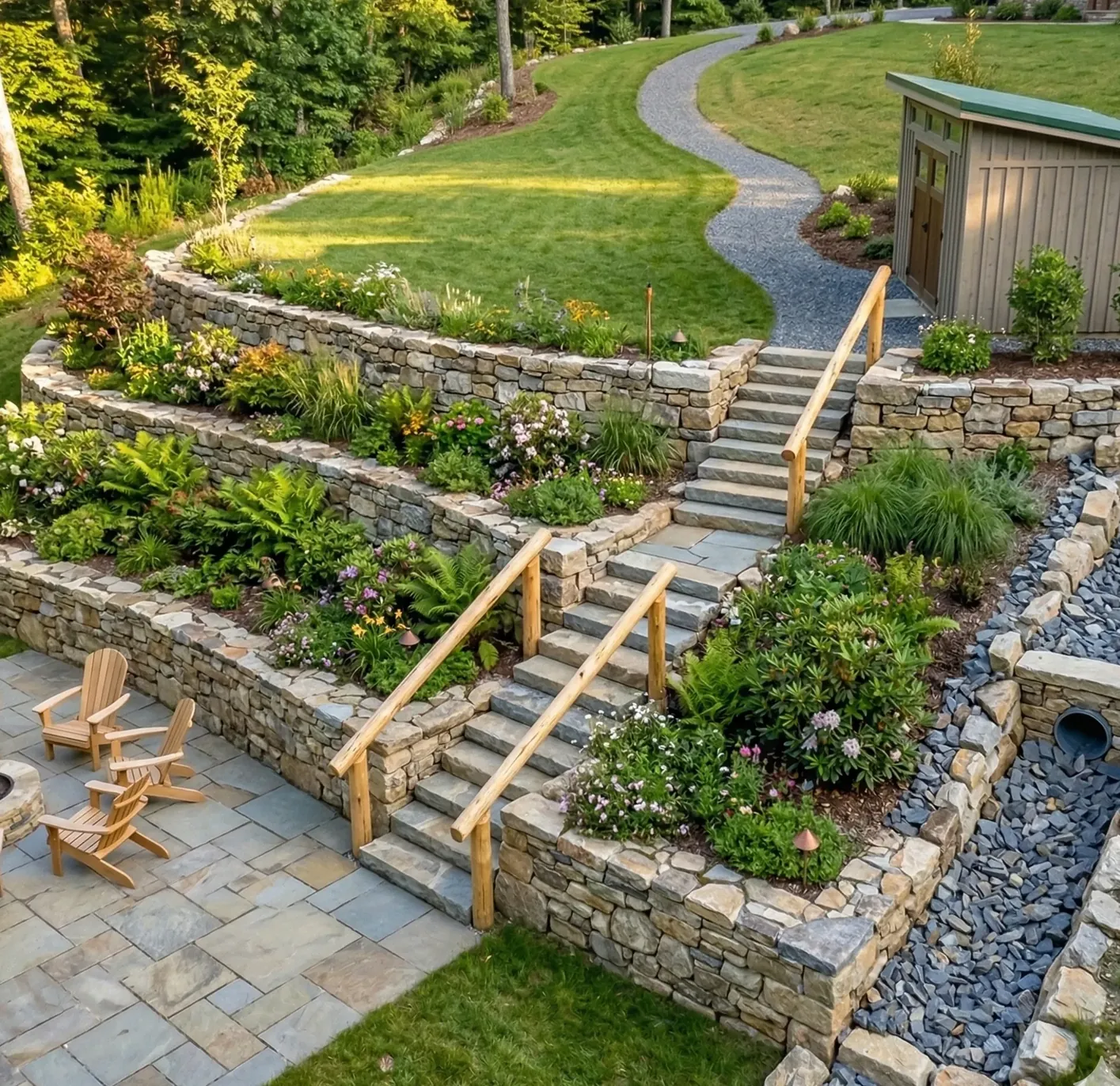 Custom hardscaping and retaining walls